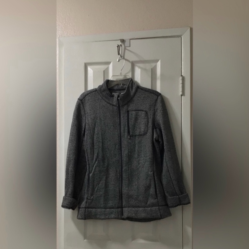 Marc New York Women's Size M/M Gray Chevron Utility Jacket W/Zip Pocket